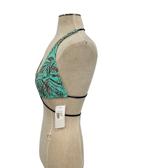 L Space Lexie Wrap Bikini Top Pools & Palms Print Blue Green Size Large - Picture 5 of 10